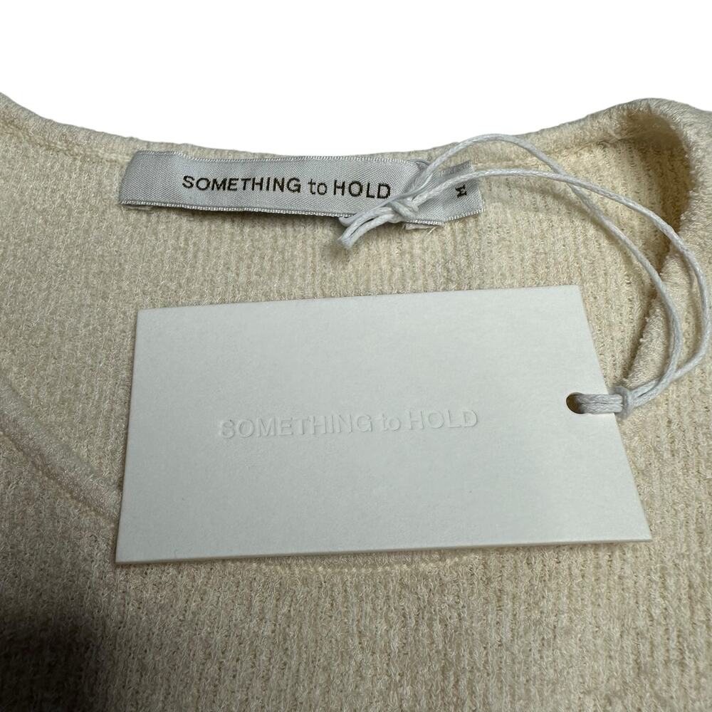 SOMETHING TO HOLD Deli Tank Top Cream Women's Size Medium NWT Teddy Boucle - Picture 4 of 7